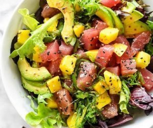 Fish Recipe - Tuna Poke Mango Salad - Diversworld Spearfishing Scuba Diving Equipment Commercial Dive Gear Shop Cairns Australia