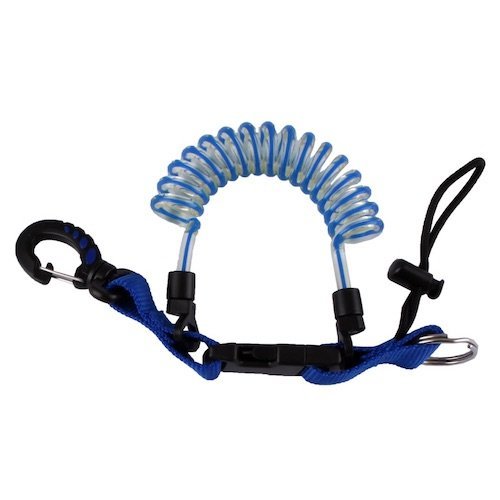 Ocean Pro Coiled Lanyard Blue - Diversworld Spearfishing Freediving Scuba Diving Gear Australia Cairns