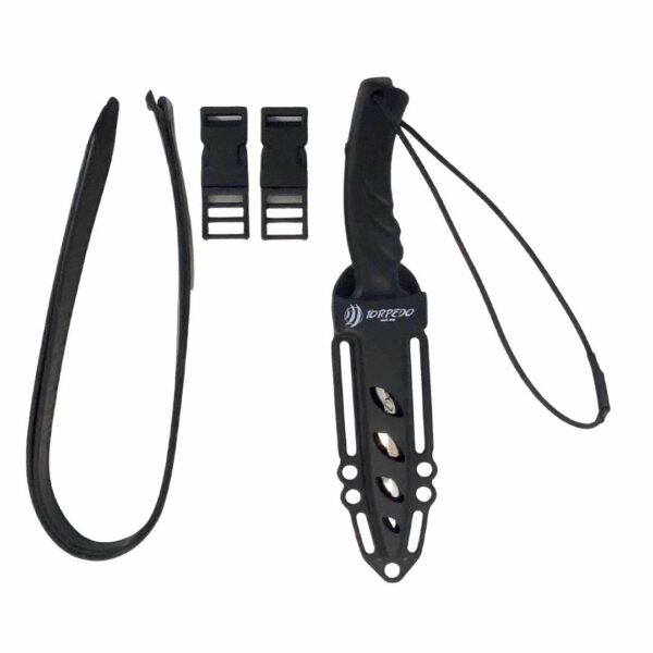 Cressi torpedo 11 black with sheath and straps - Diversworld Spearfishing Online Store Cairns - 1