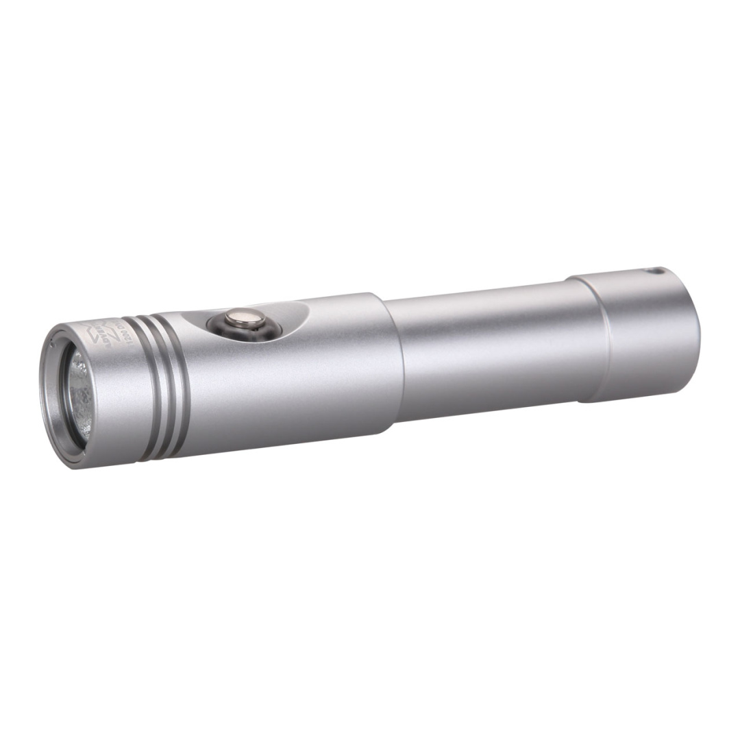 X-Adventurer M1200 Dive Torch - Silver White - Diversworld Scuba Diving Gear Online Store